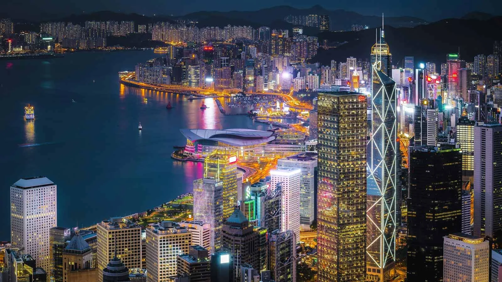 Hong Kong skyline at night